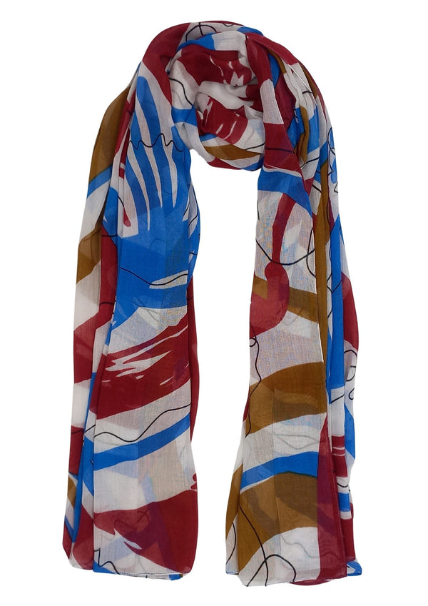 Curls allover Scarf (SE-4240_16 Red)